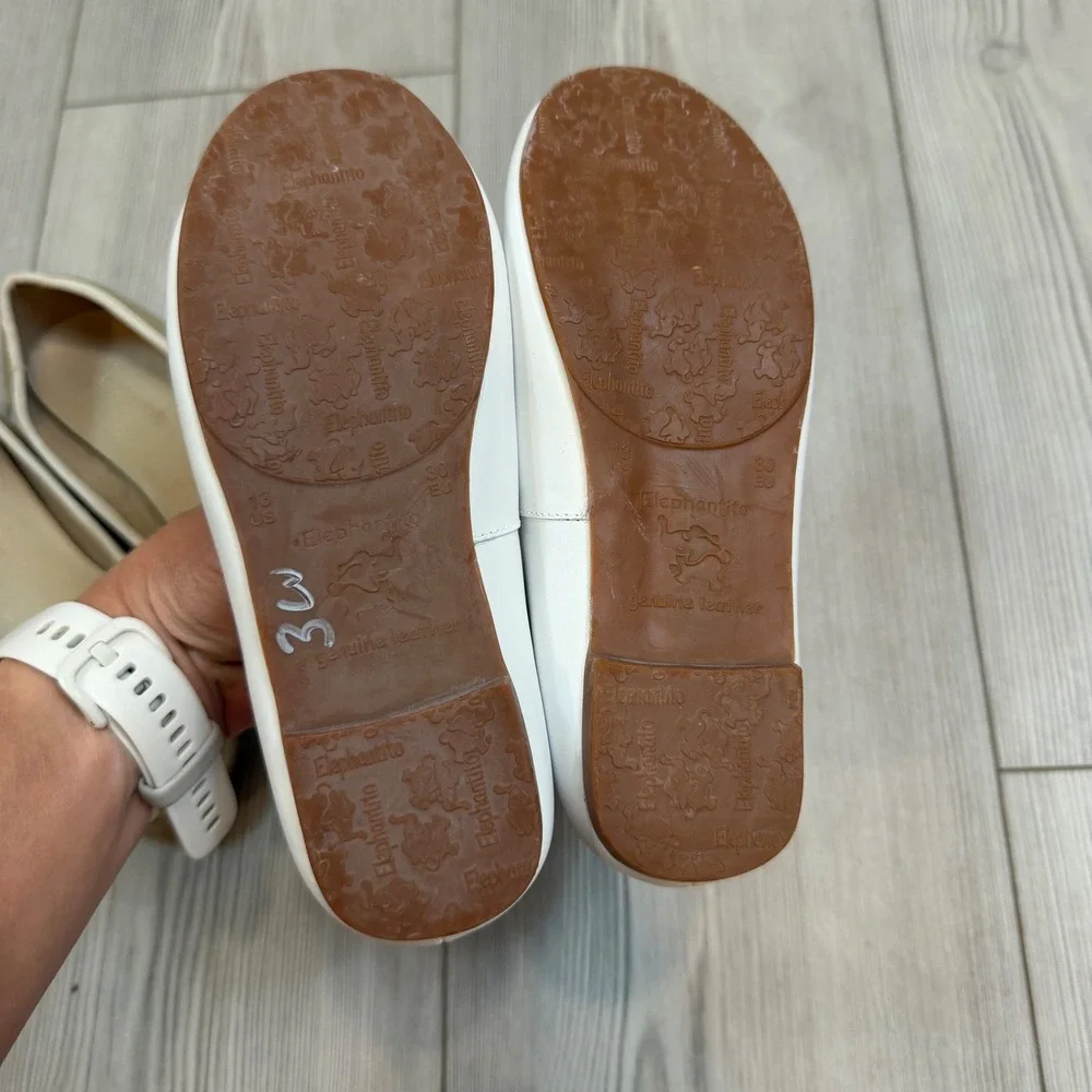 Elephantito White and Gold Girls Dress Ballet Flats